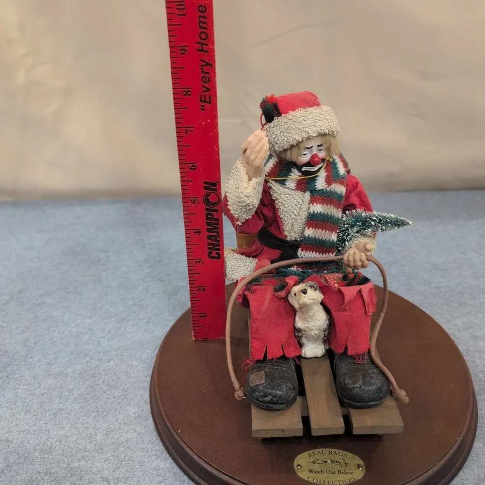 Emmett Kelly Jr‎ REAL RAGS Watch Out Below Collection  Clown Christmas Figurine - Picture 11 of 12